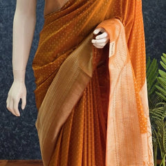 Small Butta Gorgette Crepe Saree