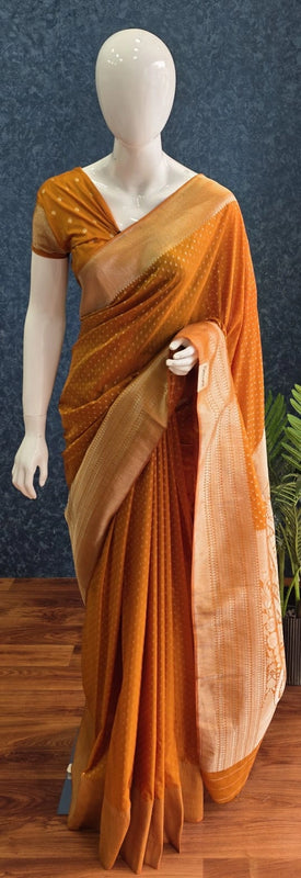 Small Butta Gorgette Crepe Saree