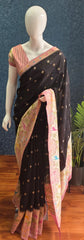 Contrast Paithani Black Pink
