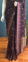 Raw Tussar Silk Dark Purple