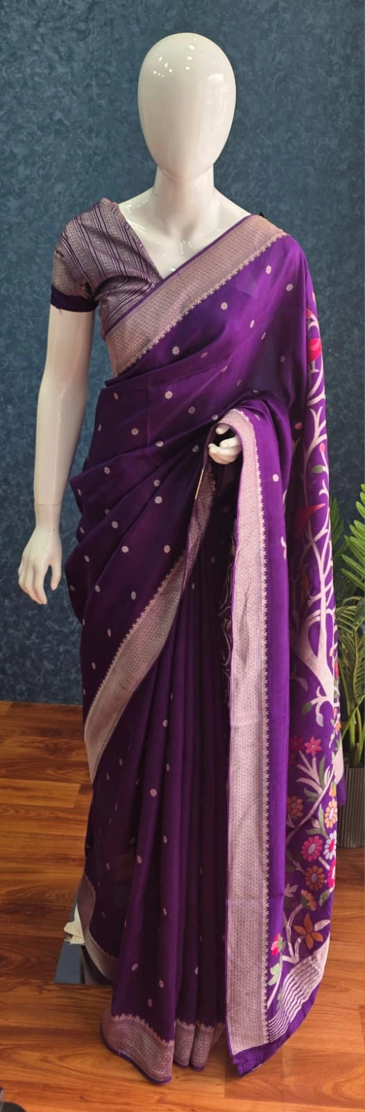 Raw Tussar Silk Purple