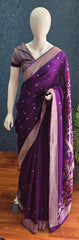 Raw Tussar Silk Purple