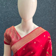 Raw Pink Tussar Silk Saree