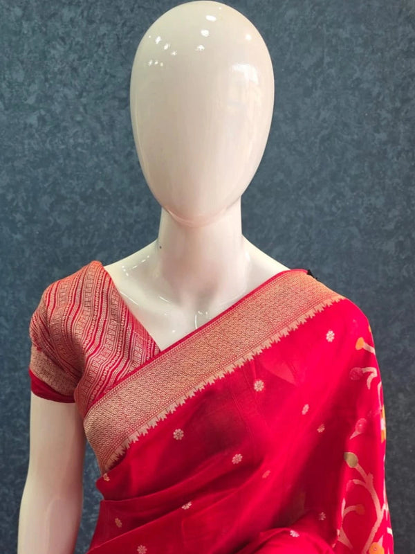 Raw Pink Tussar Silk Saree