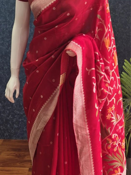 Raw Pink Tussar Silk Saree