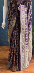 Crush Matka Silk Purple Gold