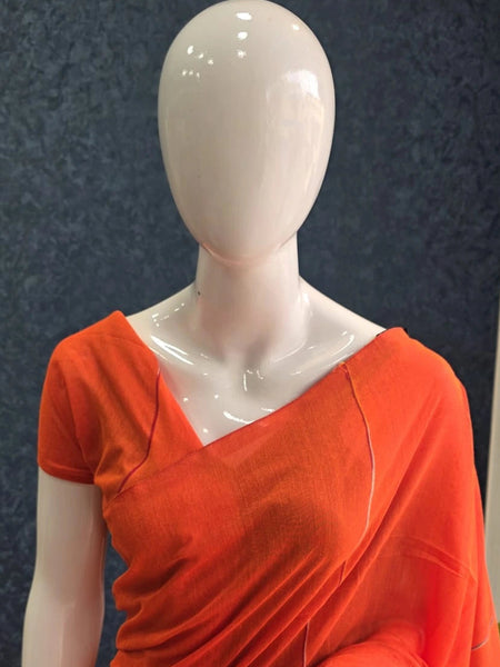 Bengal Orange Cotton Saree