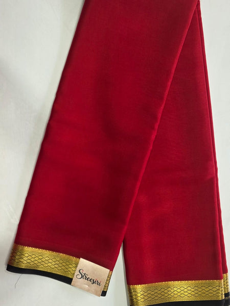 Pure Mysore Crepe Silk Saree Contrast border