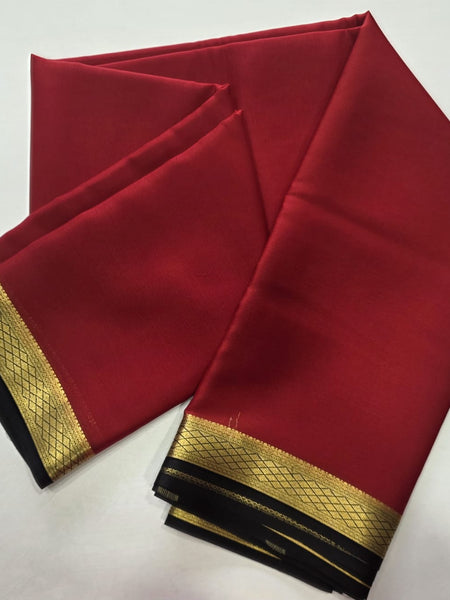 Pure Mysore Crepe Silk Saree Contrast border