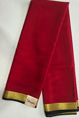 Pure Mysore Crepe - Maroon & Black