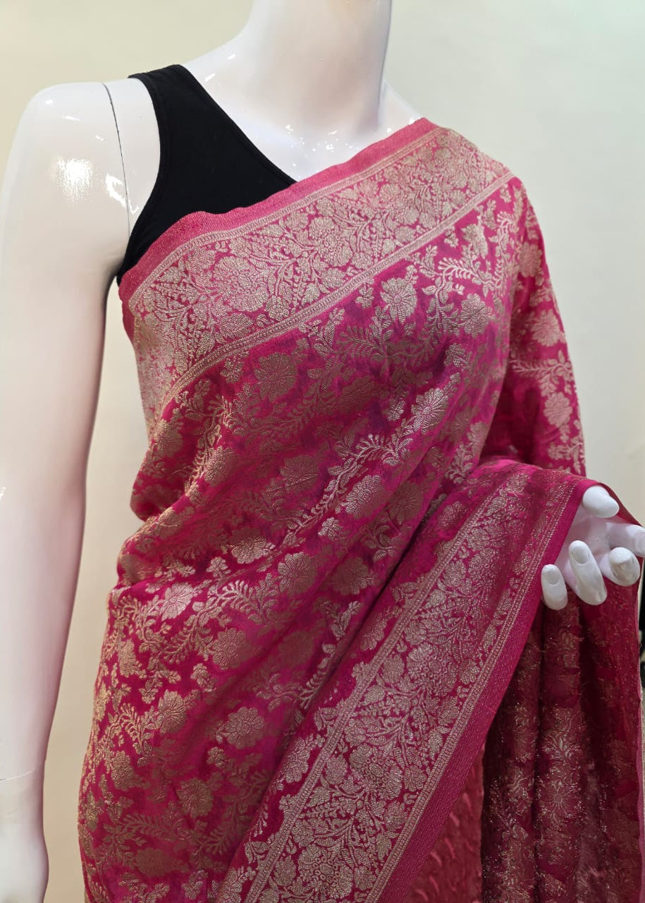 Rinkle Water Zari - Pink