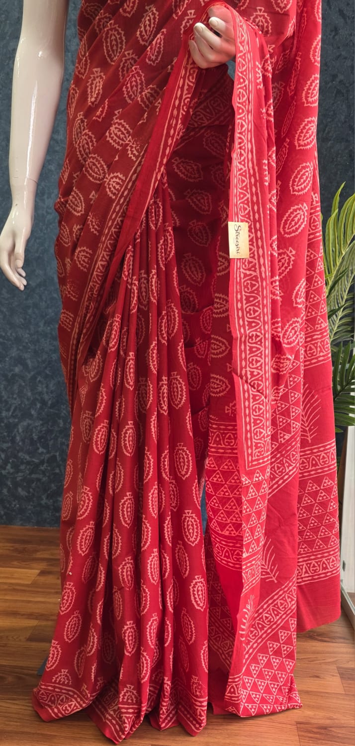 Jaipur Cotton - Red White