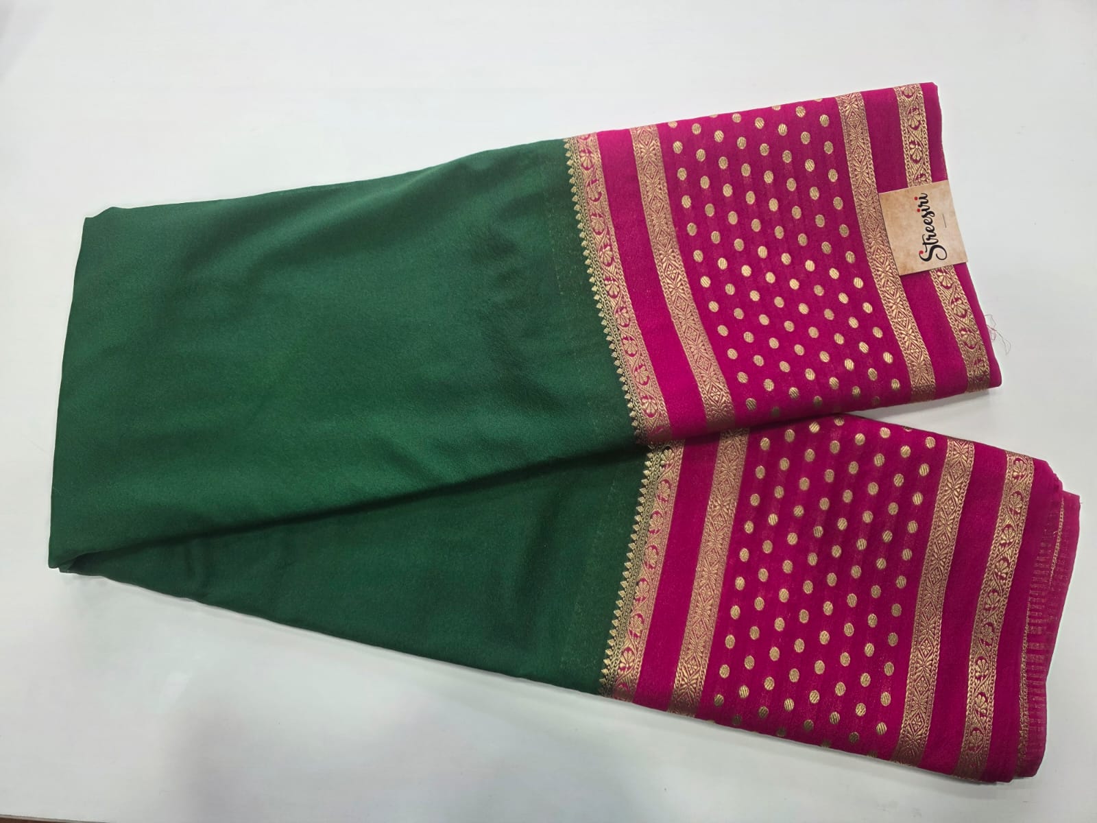 Bentex Butta Crepe - Green Pink