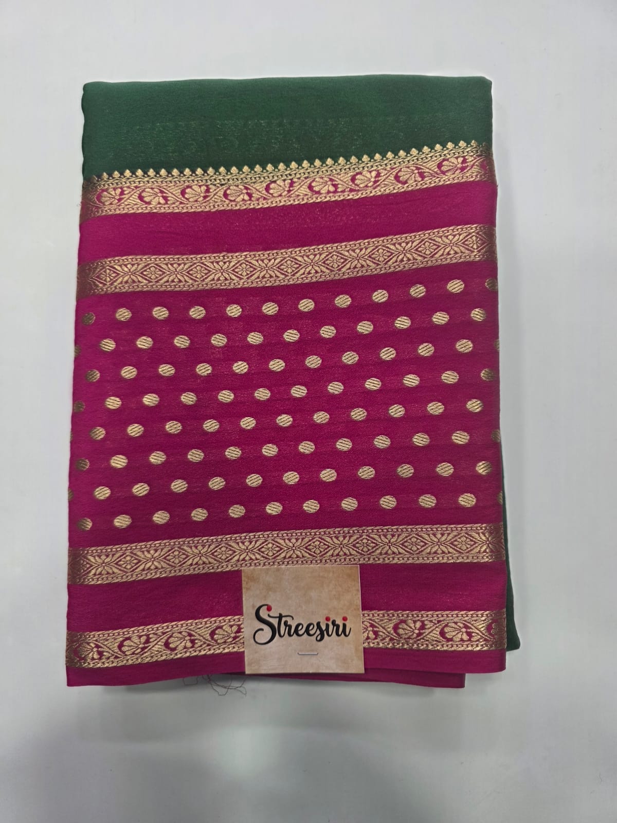 Bentex Butta Crepe - Green Pink