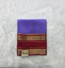 Pure Mysore Crepe Lavender Red