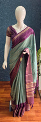 Assam Silk Ice Blue Purple