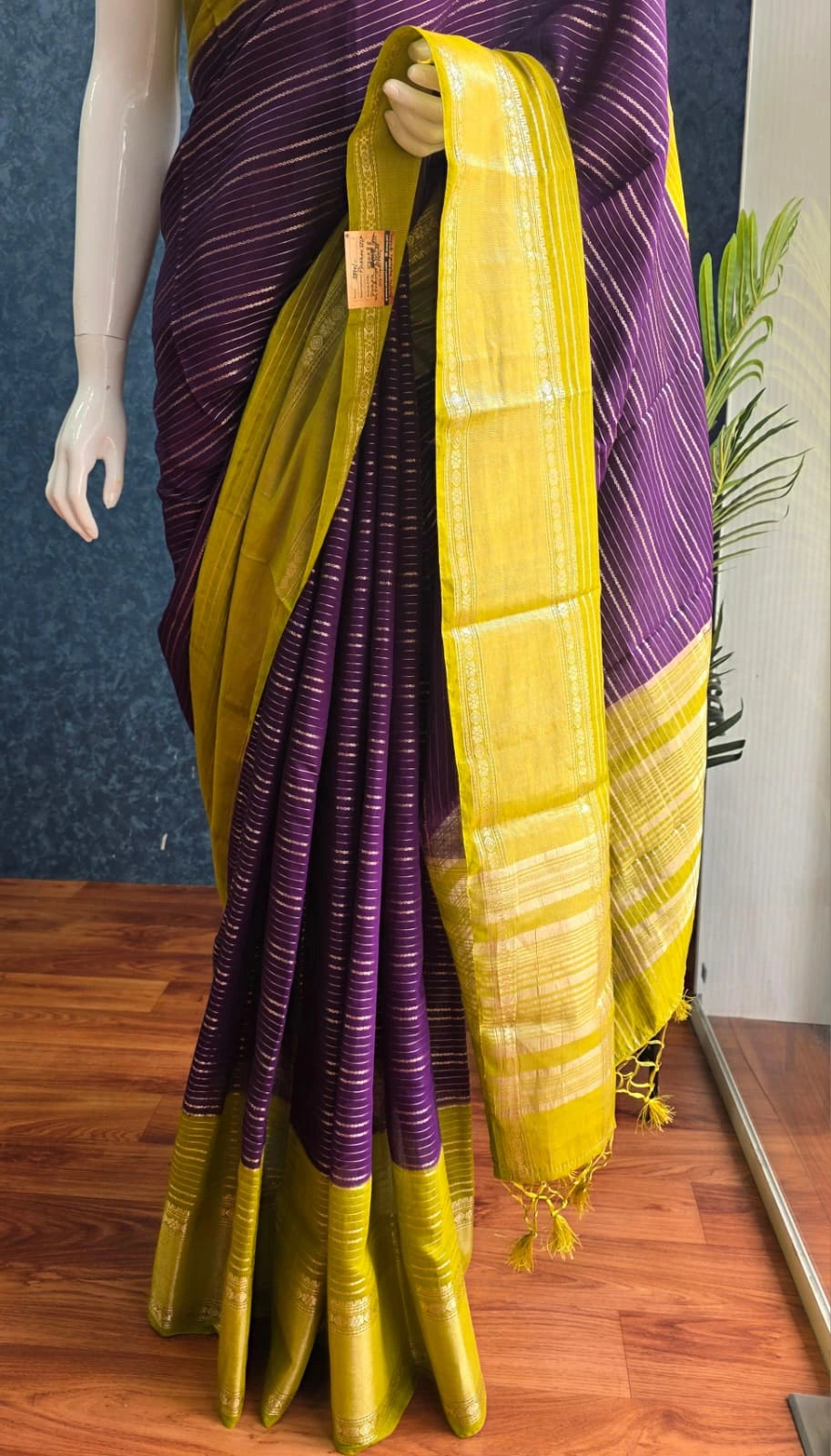 Assam Silk Purple Mehandi Green