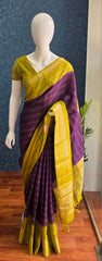 Assam Silk Purple Mehandi Green