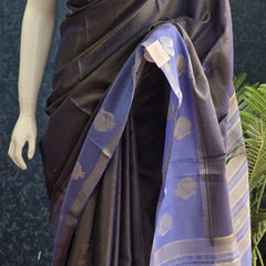 Soft Navy Blue /Blue Tissue Saree