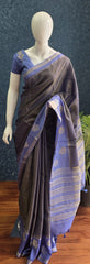 Tissue Saree Navy Blue Blue