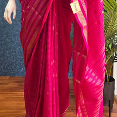 Bentex Border Pink Semi Silk Saree