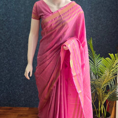 Semi Silk Bentex Border Baby pink