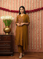 Roman Silk Katha Kurti Copper