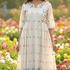 Casual Wear  1 Piece White Cotton Suit